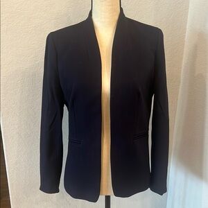 J Crew Navy Tailored Collarless Going Out Blazer